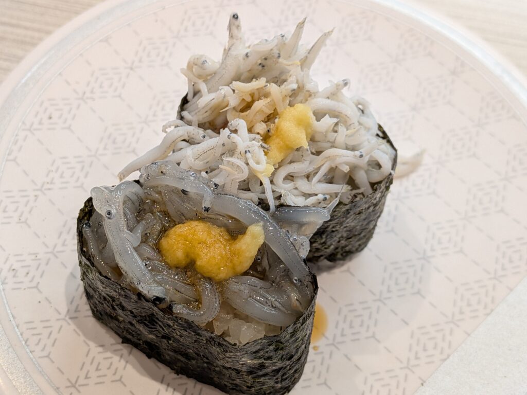 国産しらす軍艦食べ比べ