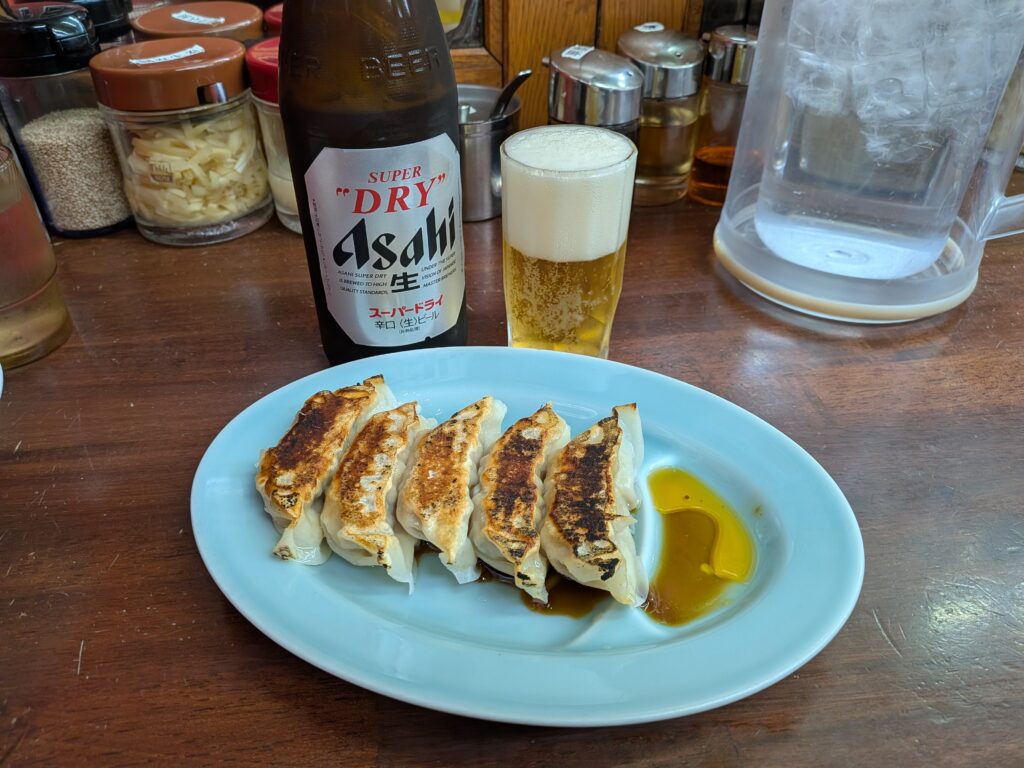 ビールと餃子